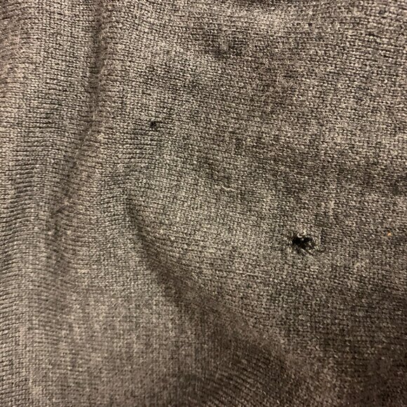 Merino Wool Sweaters Mens Size M FLAWED Holes 1 Brown & 1 Grey Warm Soft AS IS - Picture 6 of 12